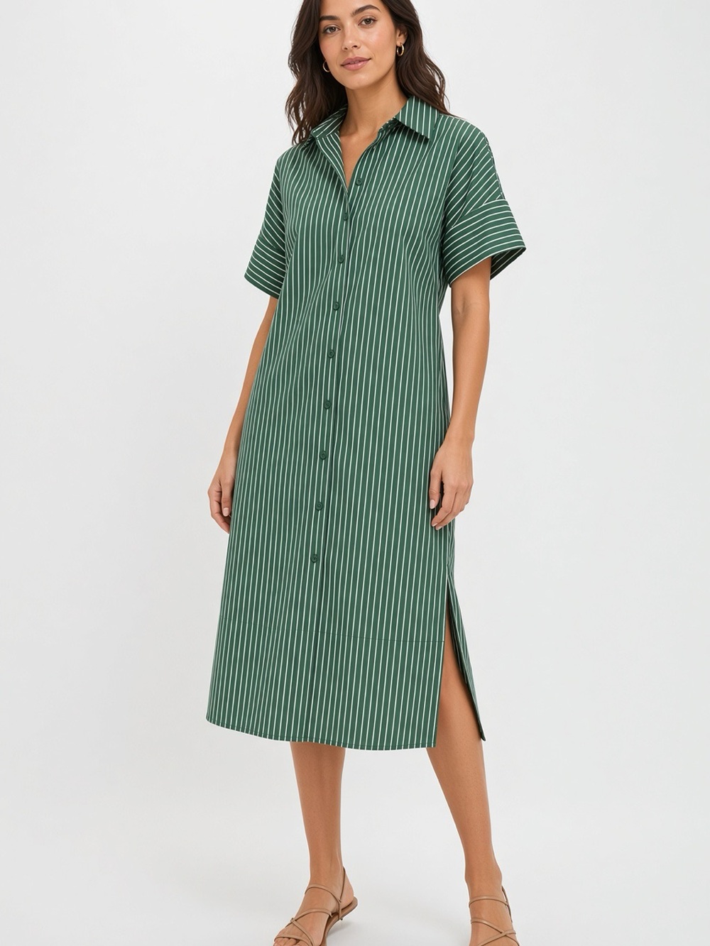 Tuckernuck Pomander Place Green Stripe Reina Midi Dress XXS NWT